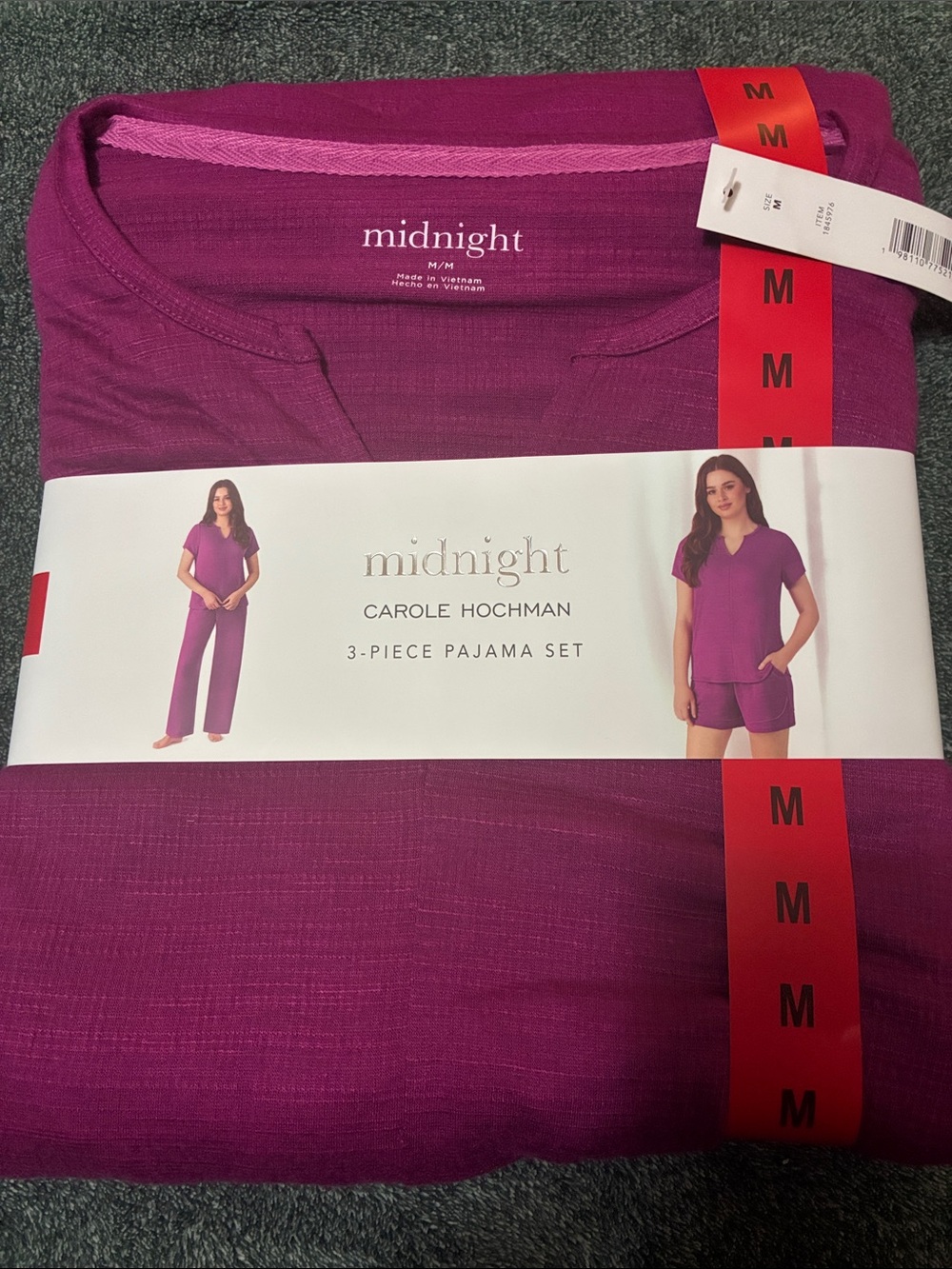 Midnight by Carole Hochman 3-Piece Pajama Set - Berry Purple